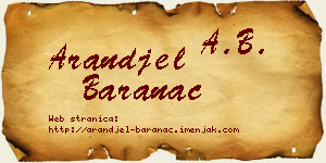 Aranđel Baranac vizit kartica
